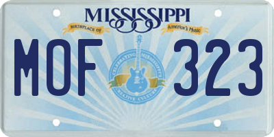 MS license plate MOF323
