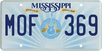 MS license plate MOF369