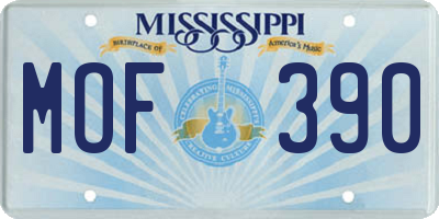 MS license plate MOF390