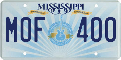 MS license plate MOF400