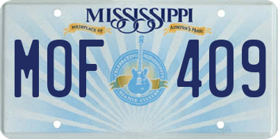 MS license plate MOF409