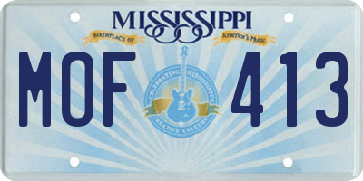 MS license plate MOF413