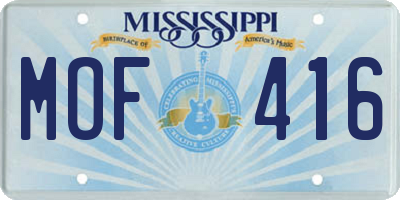 MS license plate MOF416