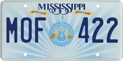 MS license plate MOF422