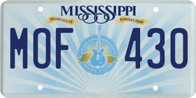 MS license plate MOF430
