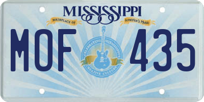 MS license plate MOF435