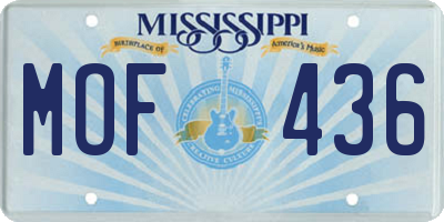 MS license plate MOF436