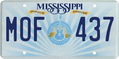 MS license plate MOF437