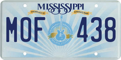 MS license plate MOF438