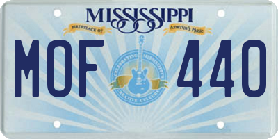 MS license plate MOF440