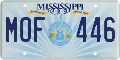 MS license plate MOF446