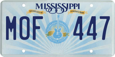 MS license plate MOF447