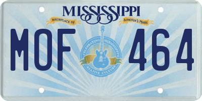 MS license plate MOF464
