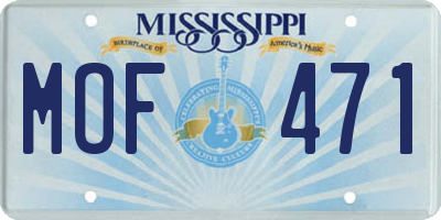 MS license plate MOF471