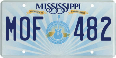 MS license plate MOF482