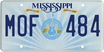 MS license plate MOF484
