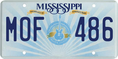 MS license plate MOF486