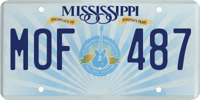 MS license plate MOF487