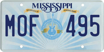 MS license plate MOF495