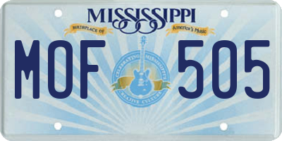 MS license plate MOF505