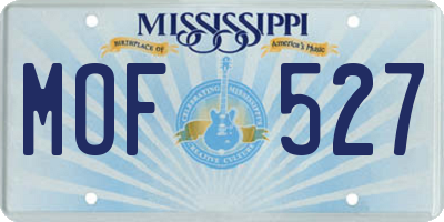 MS license plate MOF527