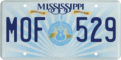 MS license plate MOF529