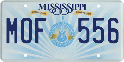 MS license plate MOF556
