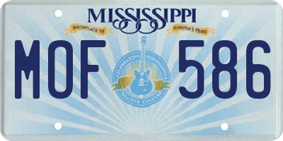 MS license plate MOF586