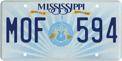 MS license plate MOF594