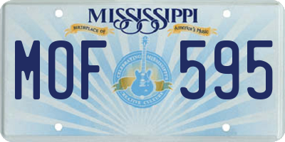 MS license plate MOF595