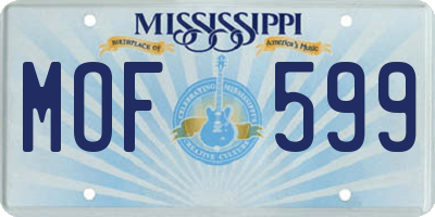 MS license plate MOF599