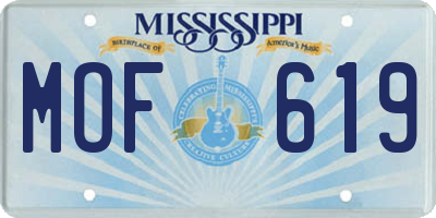 MS license plate MOF619