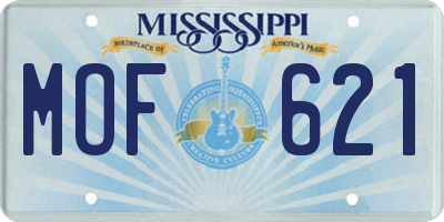 MS license plate MOF621