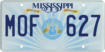 MS license plate MOF627