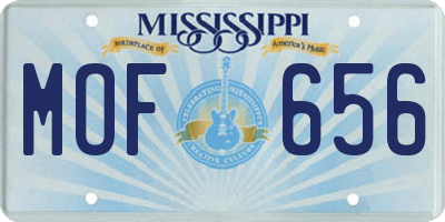 MS license plate MOF656