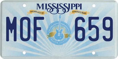 MS license plate MOF659