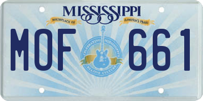 MS license plate MOF661