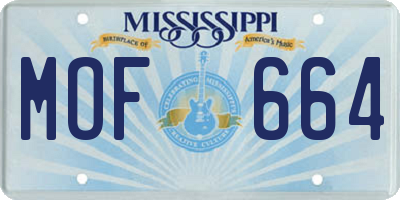 MS license plate MOF664