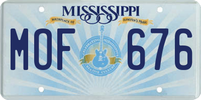MS license plate MOF676
