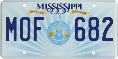 MS license plate MOF682