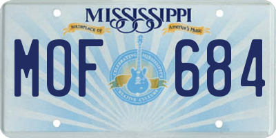MS license plate MOF684