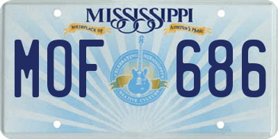 MS license plate MOF686