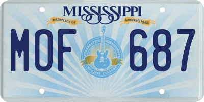 MS license plate MOF687