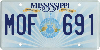 MS license plate MOF691