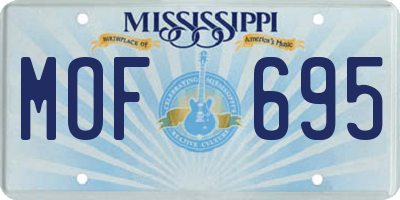 MS license plate MOF695