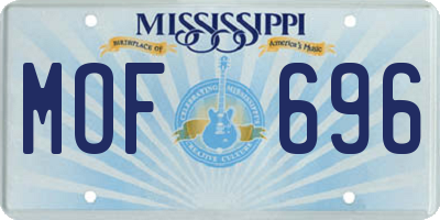 MS license plate MOF696