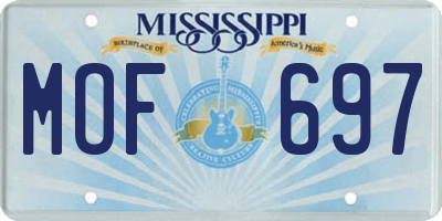 MS license plate MOF697