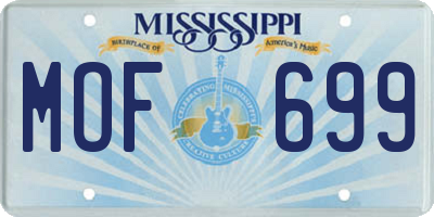 MS license plate MOF699