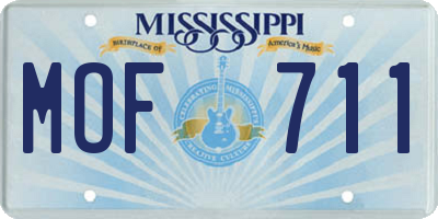 MS license plate MOF711