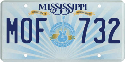 MS license plate MOF732
